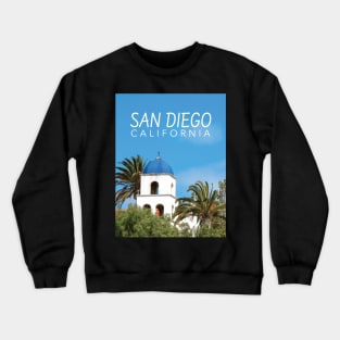 San Diego California Blue Domed Tower Crewneck Sweatshirt